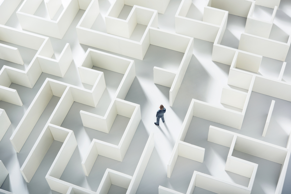 Person Navigating Through a Maze